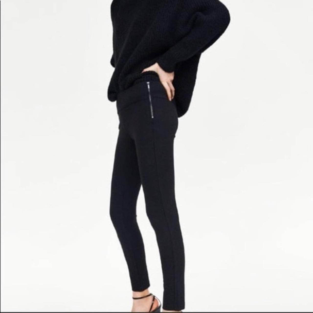 Zara black sales trousers side zip