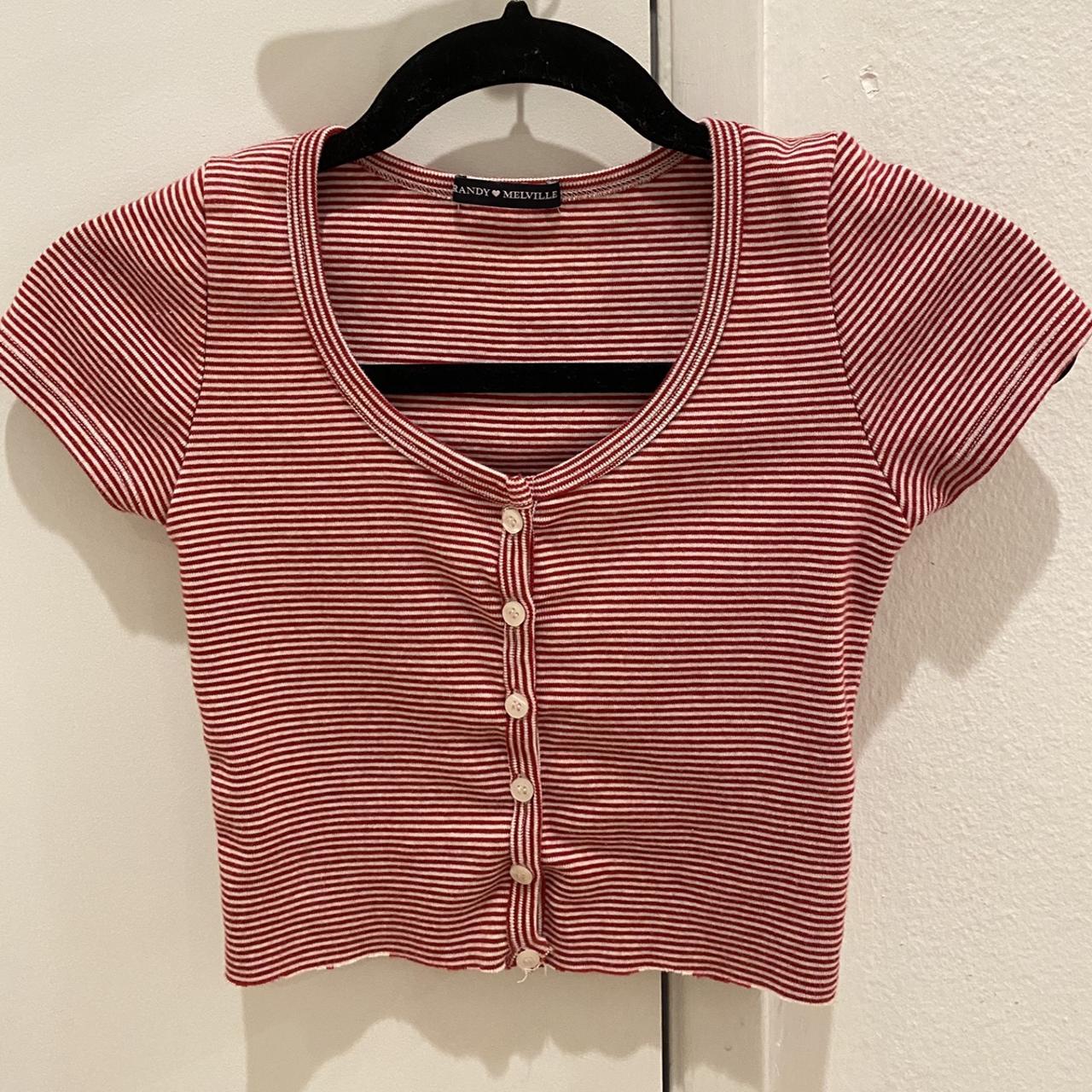 Brandy Melville Red And White Striped Shirt - $13 (71% Off Retail) - From  breana