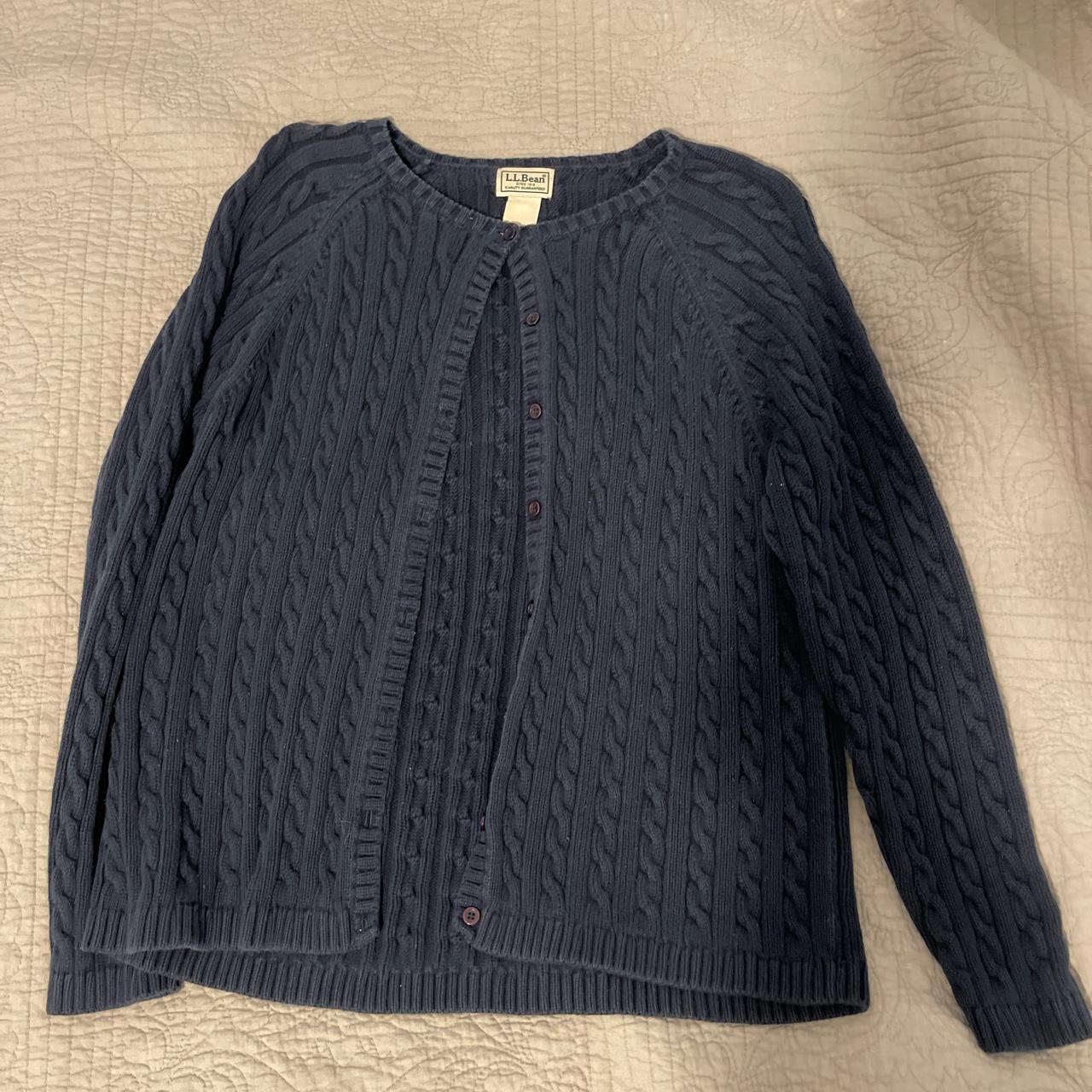 super cute navy cable knit sweater perfect... - Depop