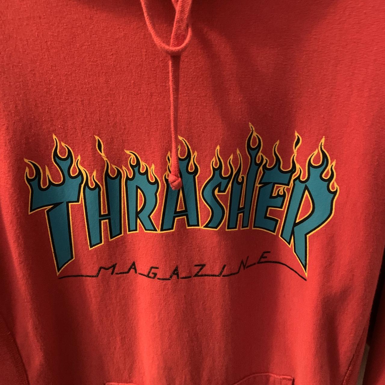 Supreme thrasher flame on sale hoodie