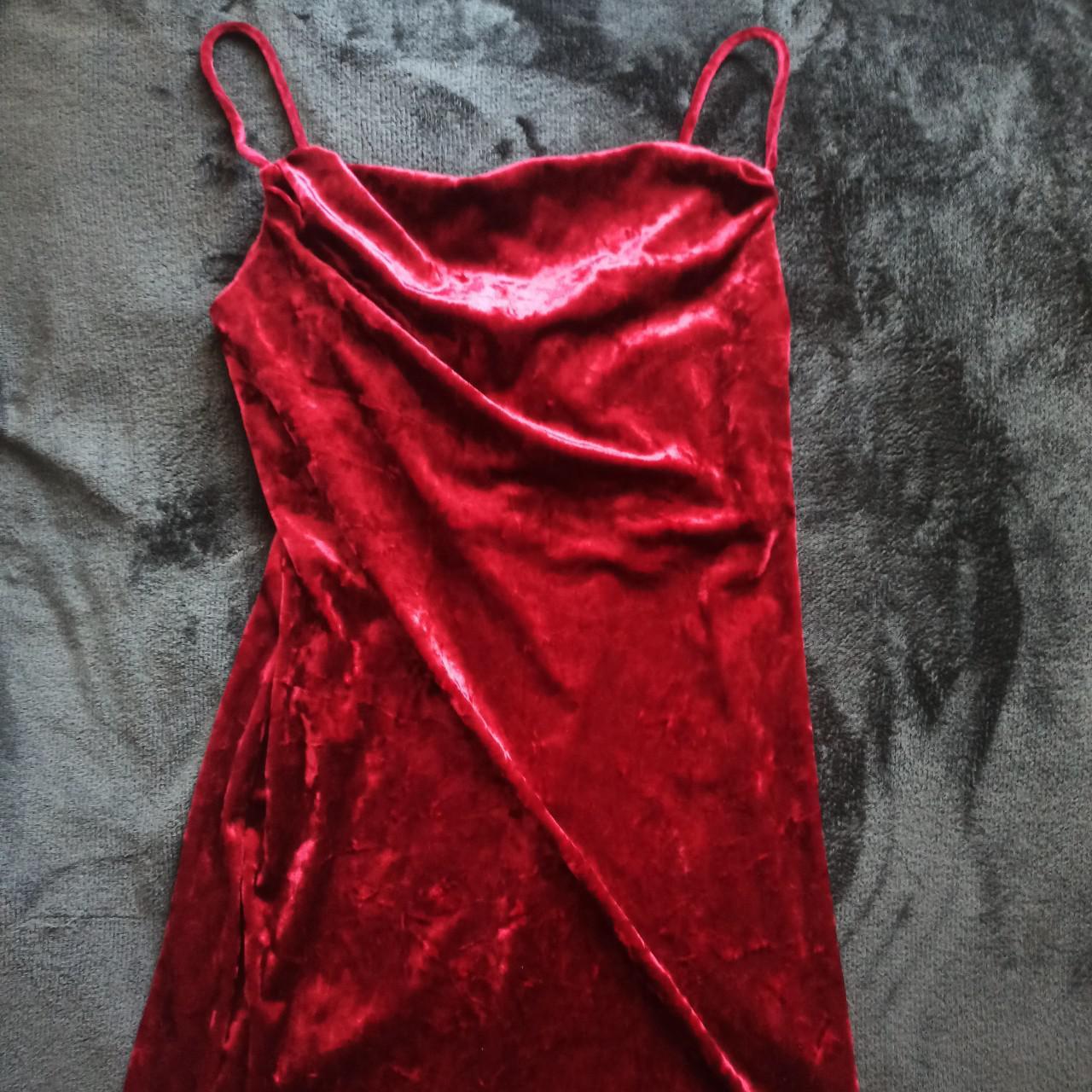 Topshop red hot sale velvet dress