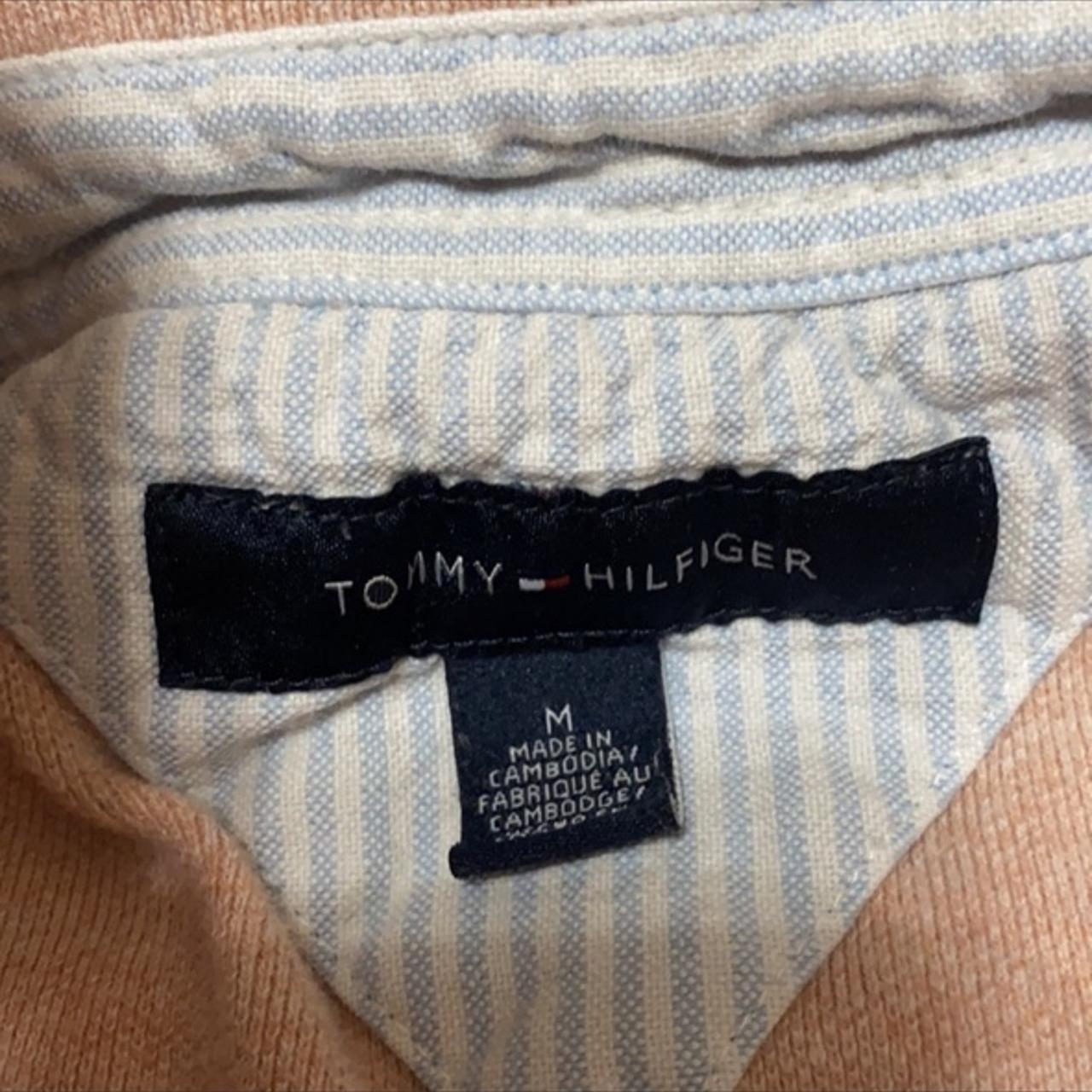 Salmon Tommy Hilfiger button collared Tee... - Depop