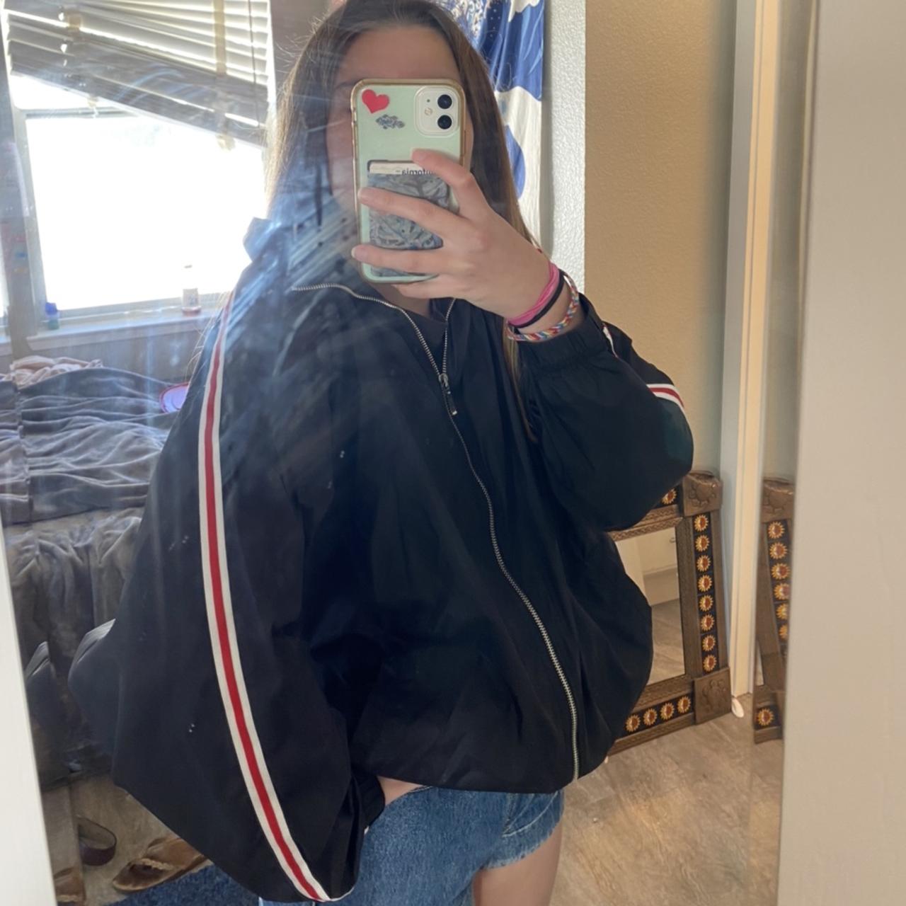 thrifted Champion windbreaker zip up jacket!!! -size... - Depop