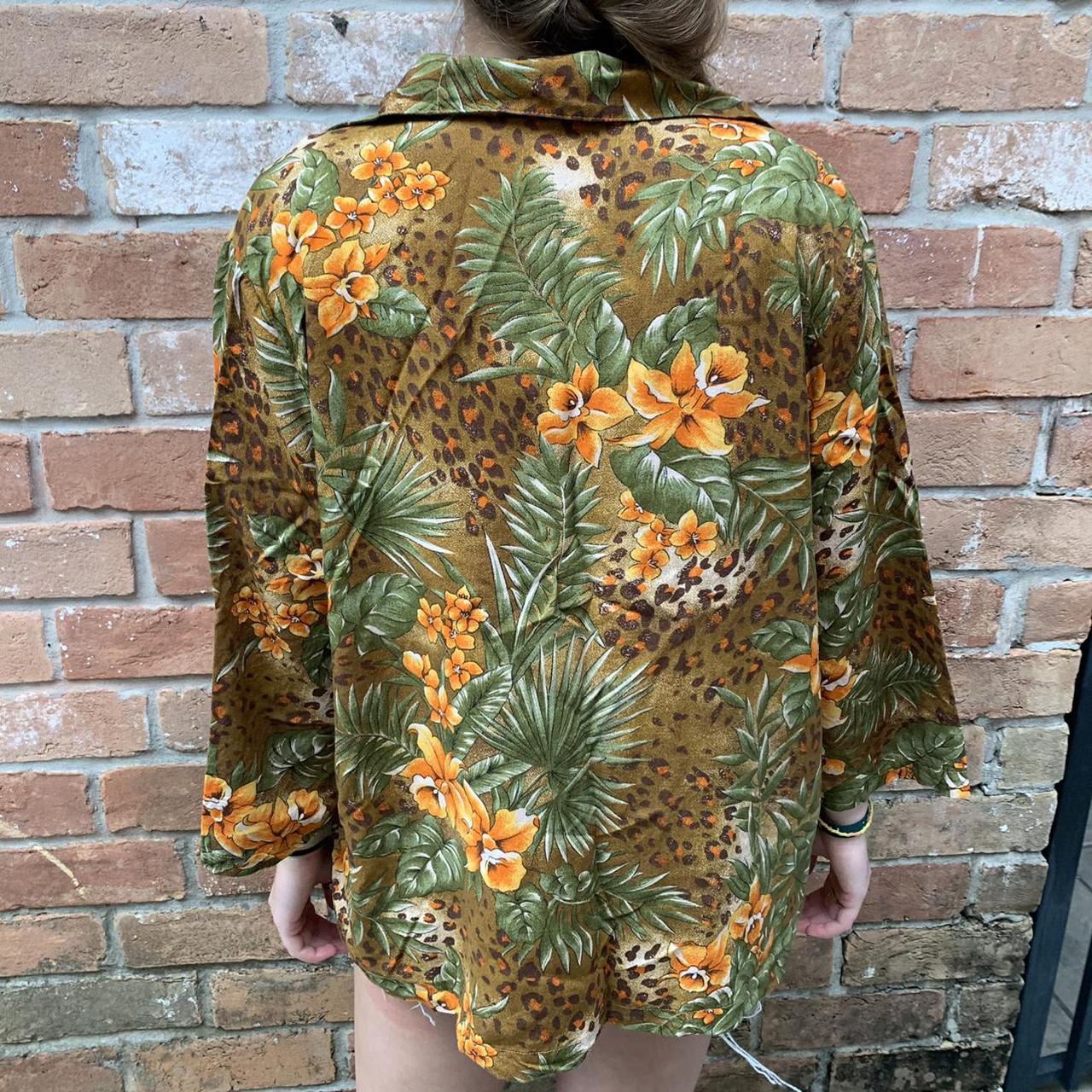 Women's Orange and Green Jacket Depop