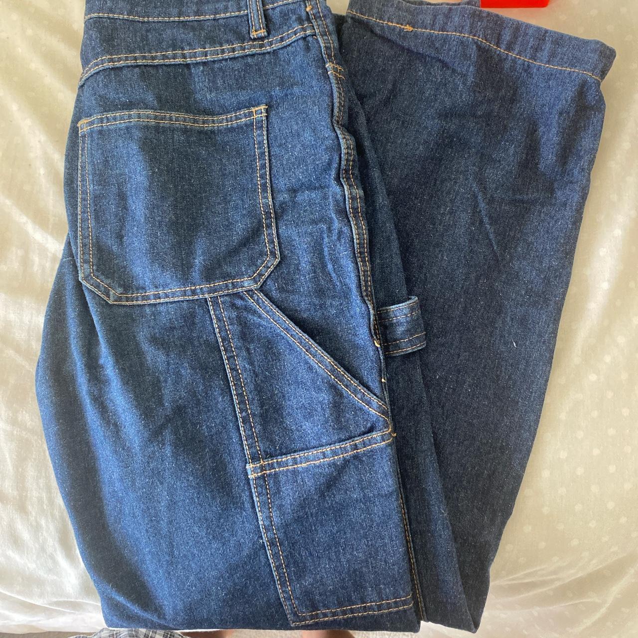 dark wash carpenter jeans size small measurements:... - Depop