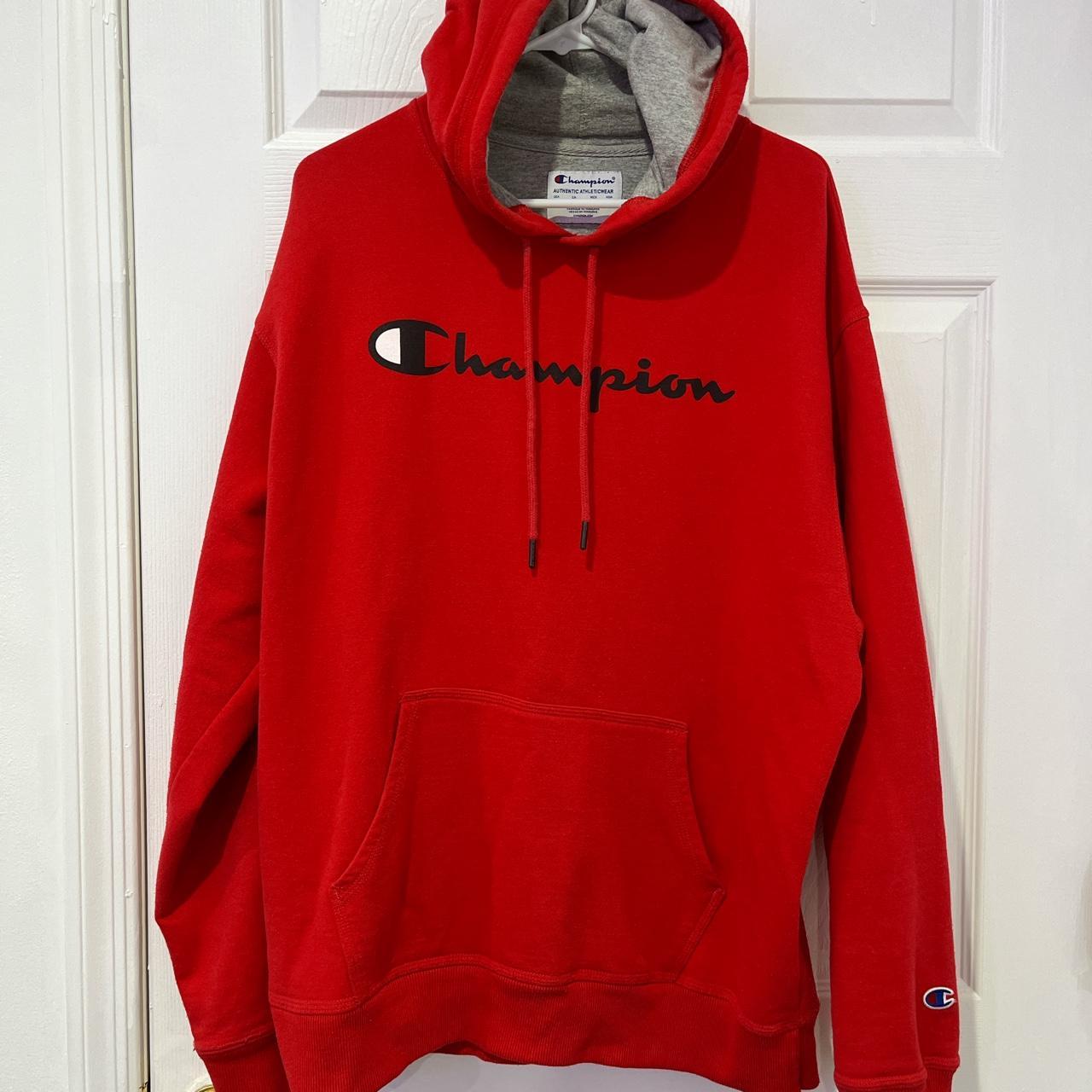 Men's champion best sale red hoodie