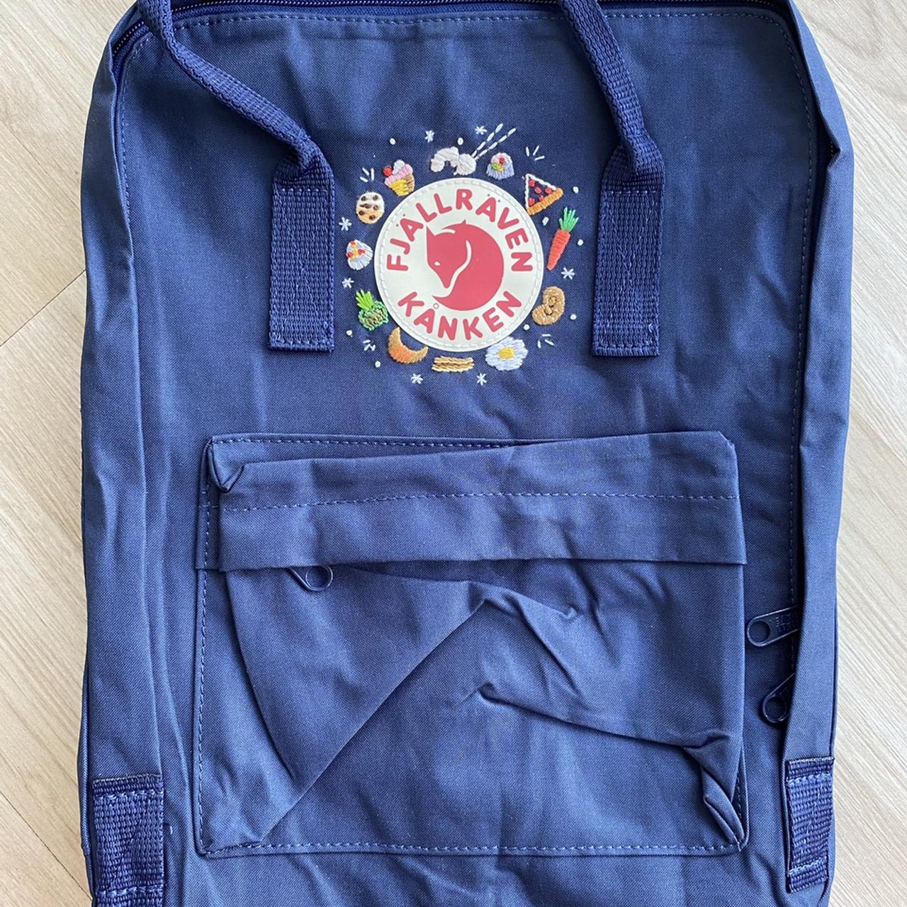 Fjallraven Kanken embroidery food Depop