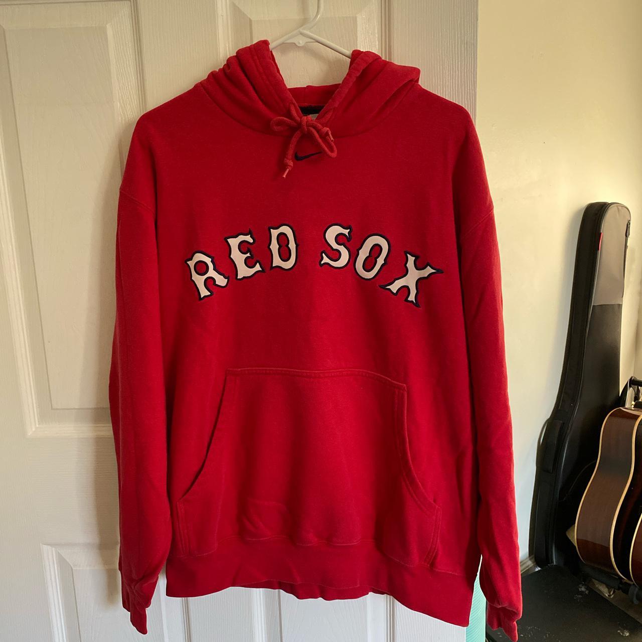MLB Nike Red Sox center check hoodie! minor marks on - Depop
