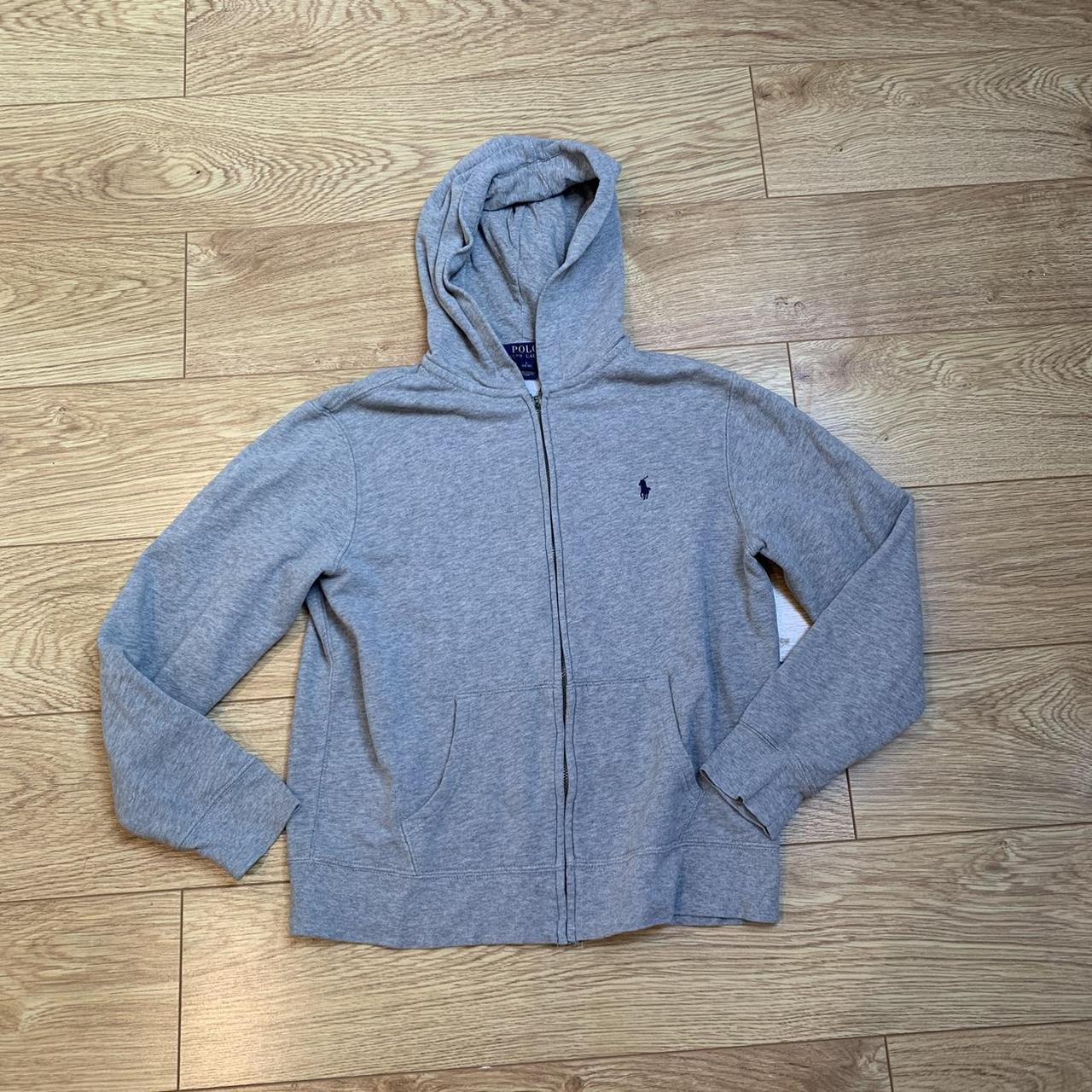 Vintage Polo Ralph Lauren Zip Up Grey Hoodie •... - Depop