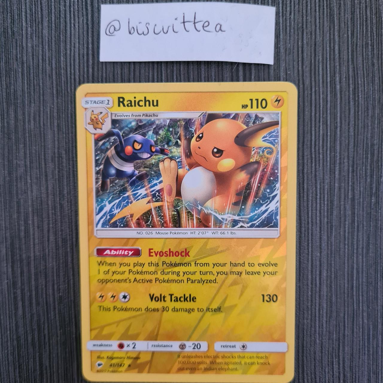 Pokemon Cards Raichu Reverse Holo Burning Shadows Depop