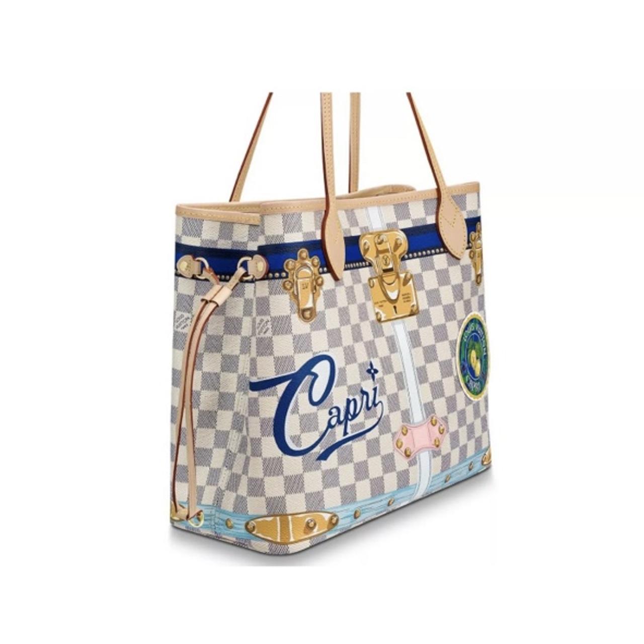 New in Box Louis Vuitton Limited Edition Capri Neverfull Damier Azur Bag