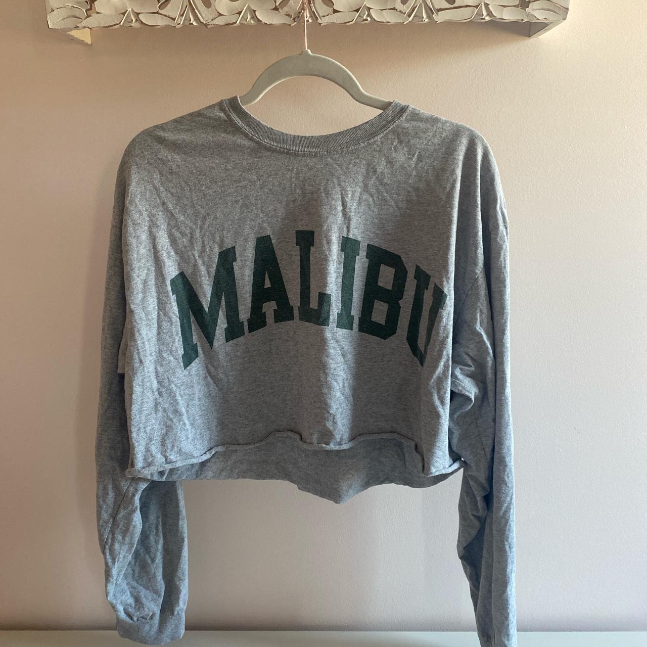 Brandy Melville/John Galt Malibu Cropped Long Sleeve... - Depop