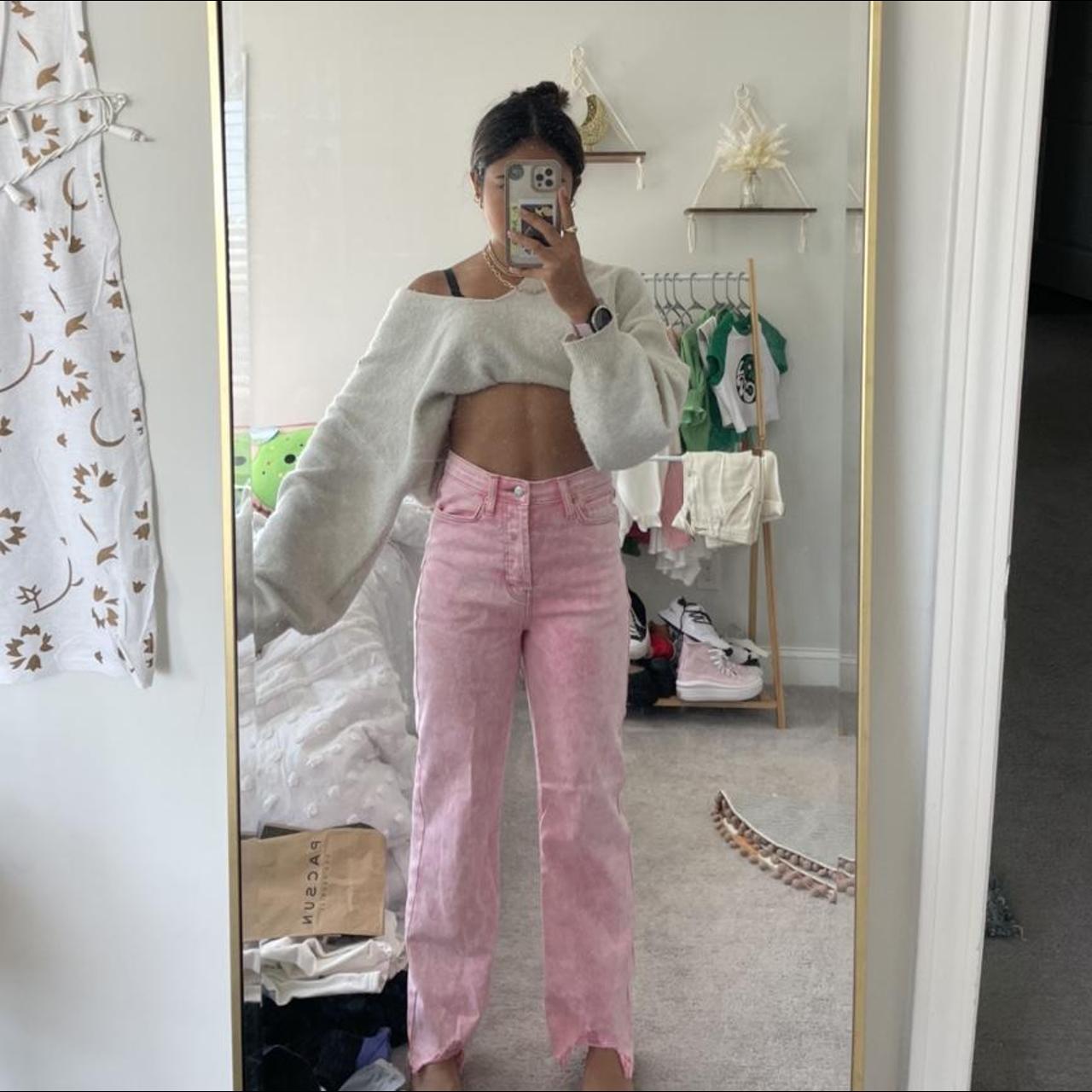 Wild Fable Women's Pink Jeans | Depop