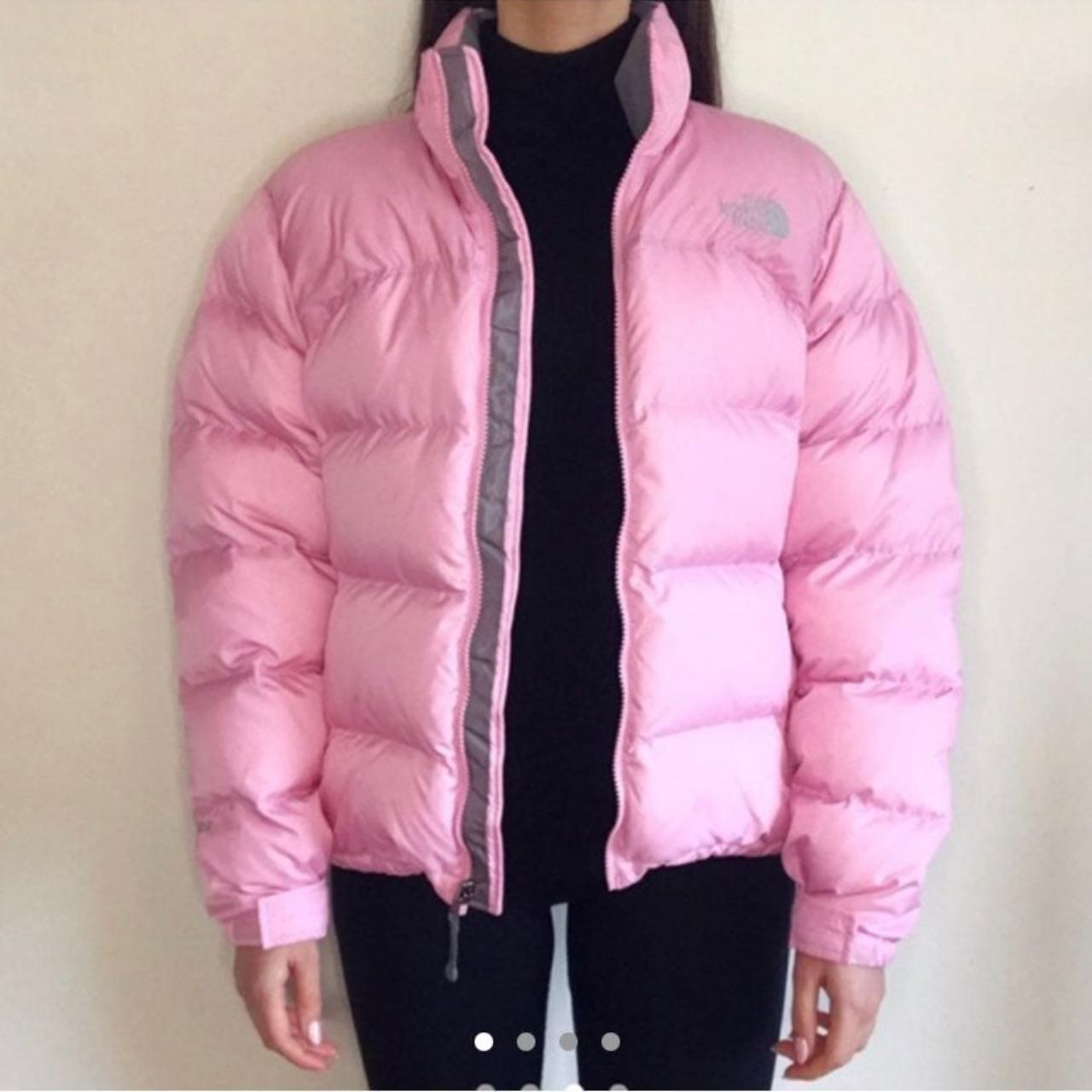 Pink North Face down puffer jacket! Size: Women’s M... - Depop