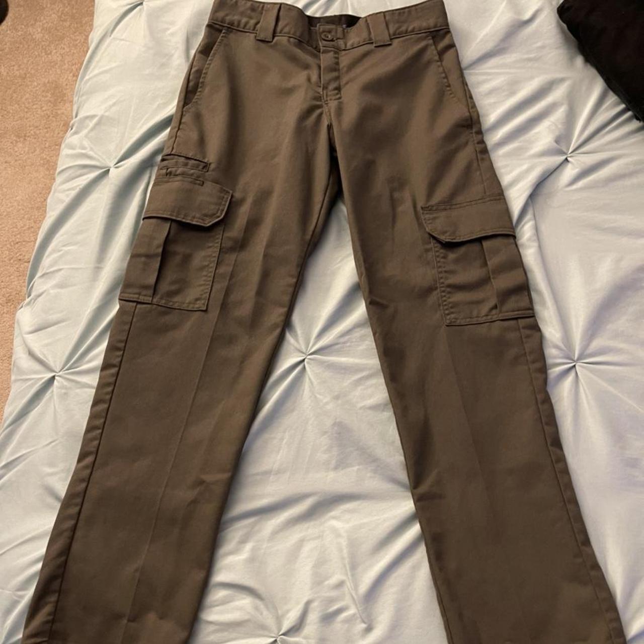 Dickies cargo pants in olive military green. Size 29... - Depop