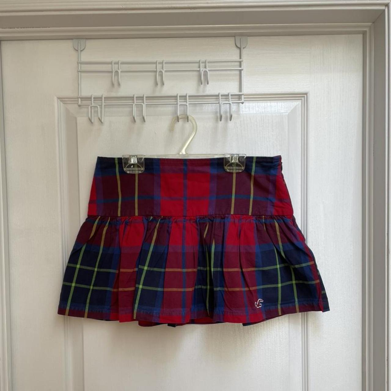 Red Plaid Mini Skirt Brand Hollister Size US 5. Depop