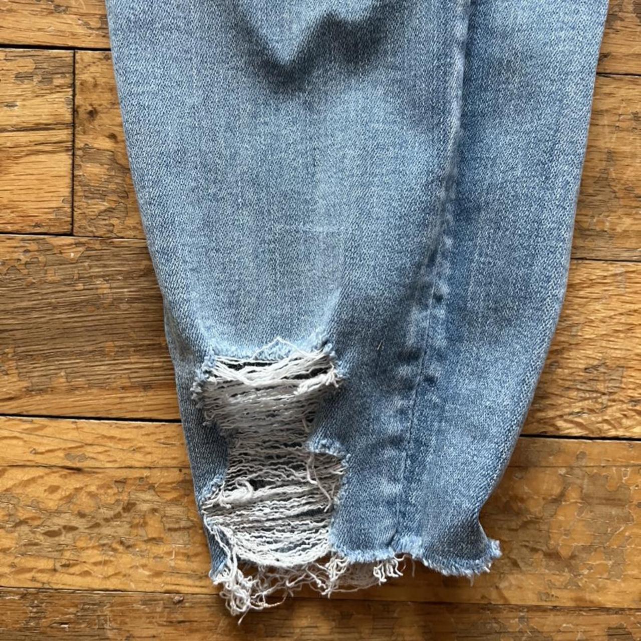 American Eagle Outfitters Light Wash Ripped Size 6... - Depop