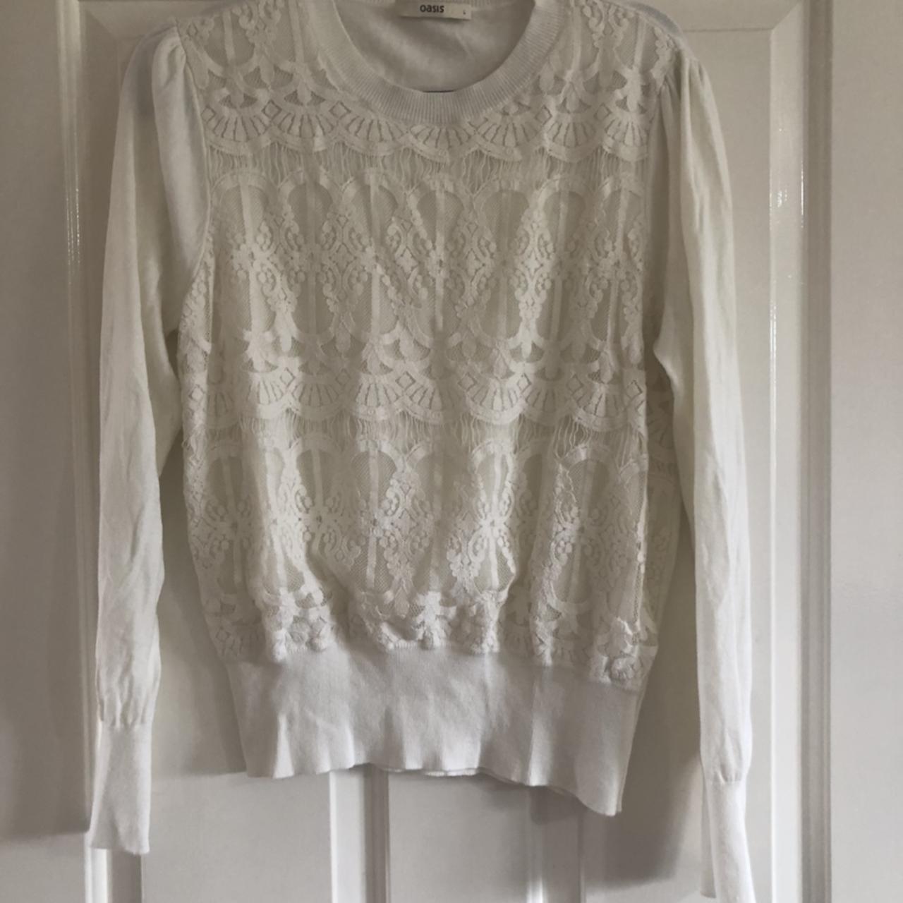 #Oasis Jumper with lace detail. Only worn once - Depop