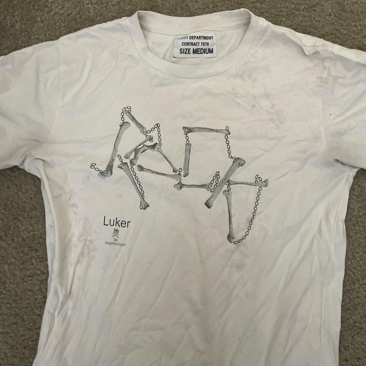 Neighborhood Men's White and Blue T-shirt