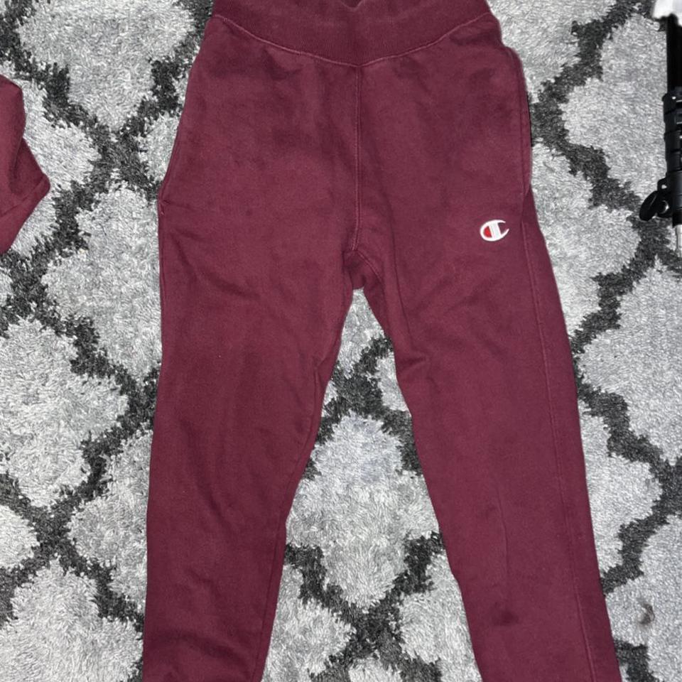 champion leggings duo dry in color maroon/burgundy. - Depop