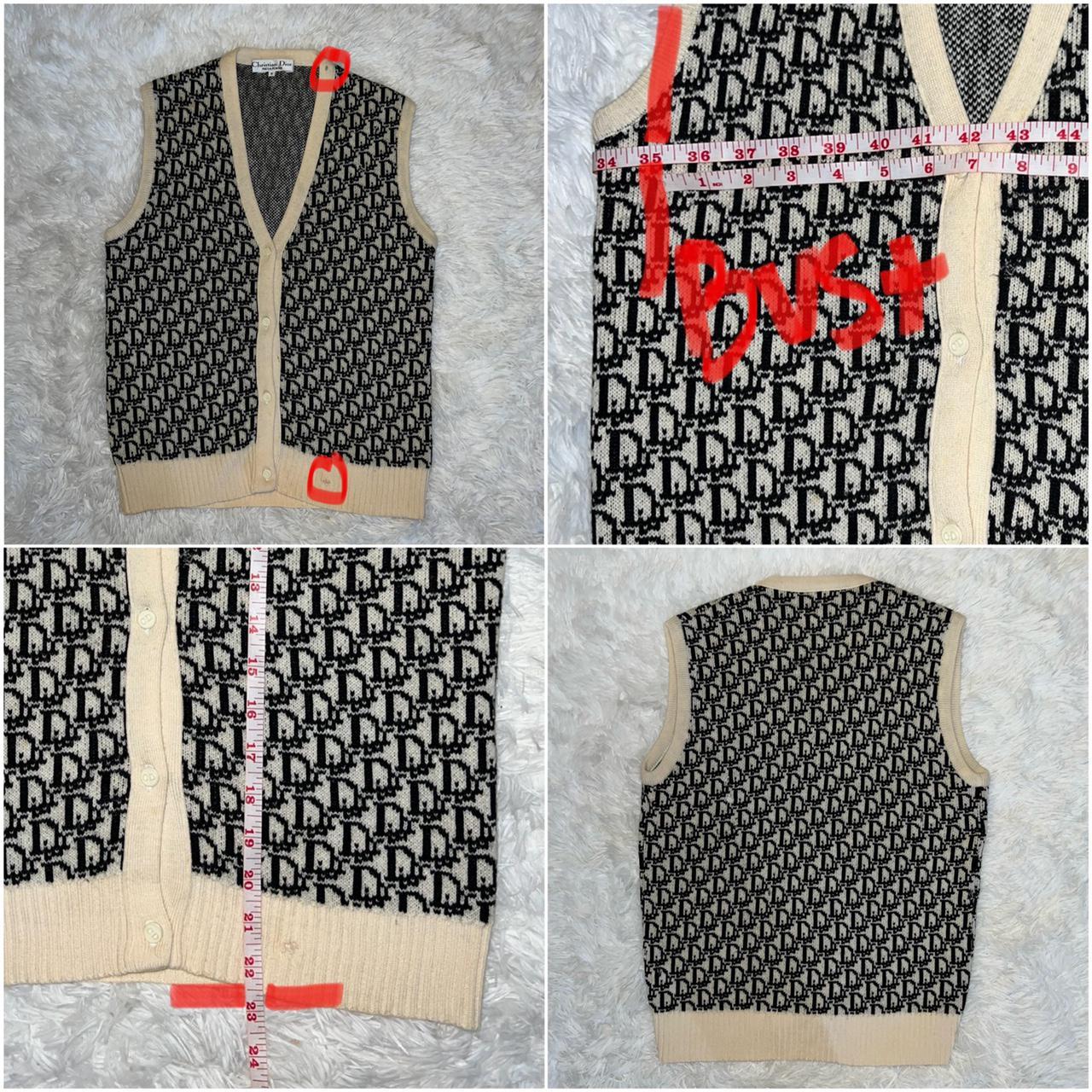 CHRISTIAN DIOR GREY & WHITE MONOGRAM SWEATER VEST