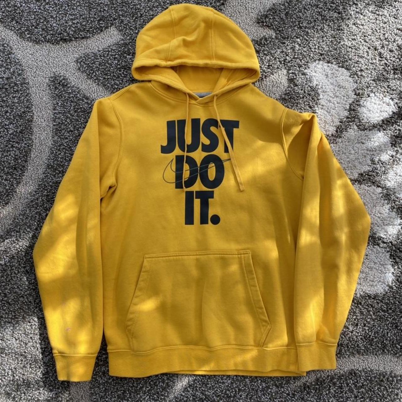Nike Men's Yellow and Black Hoodie Depop
