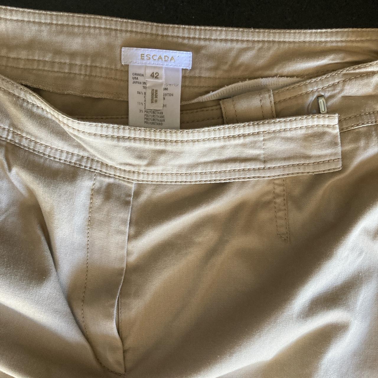 Escada beige pants cream 90s size 42 Size 12-14 AUD... - Depop