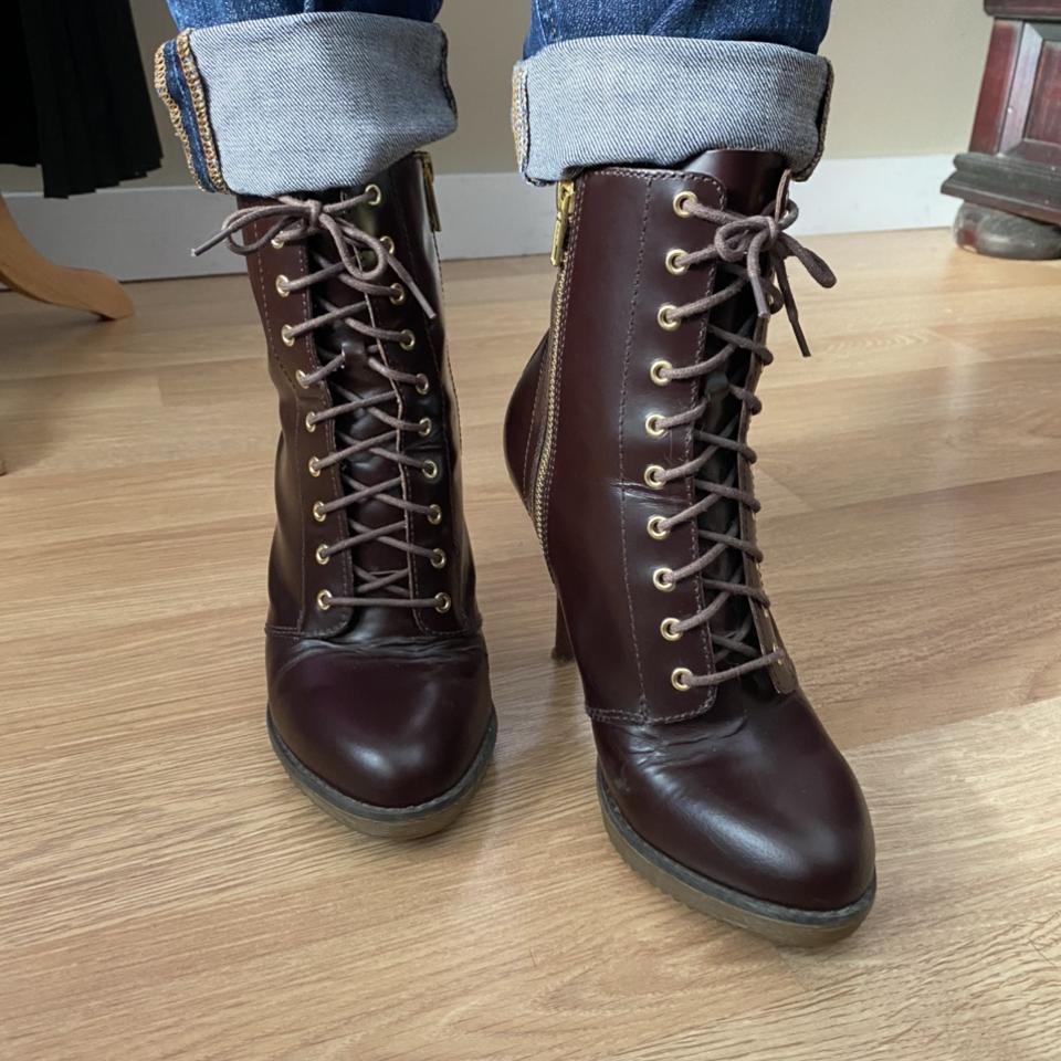 Dr.Martens Kimora burgundy leather 10 eye lace up