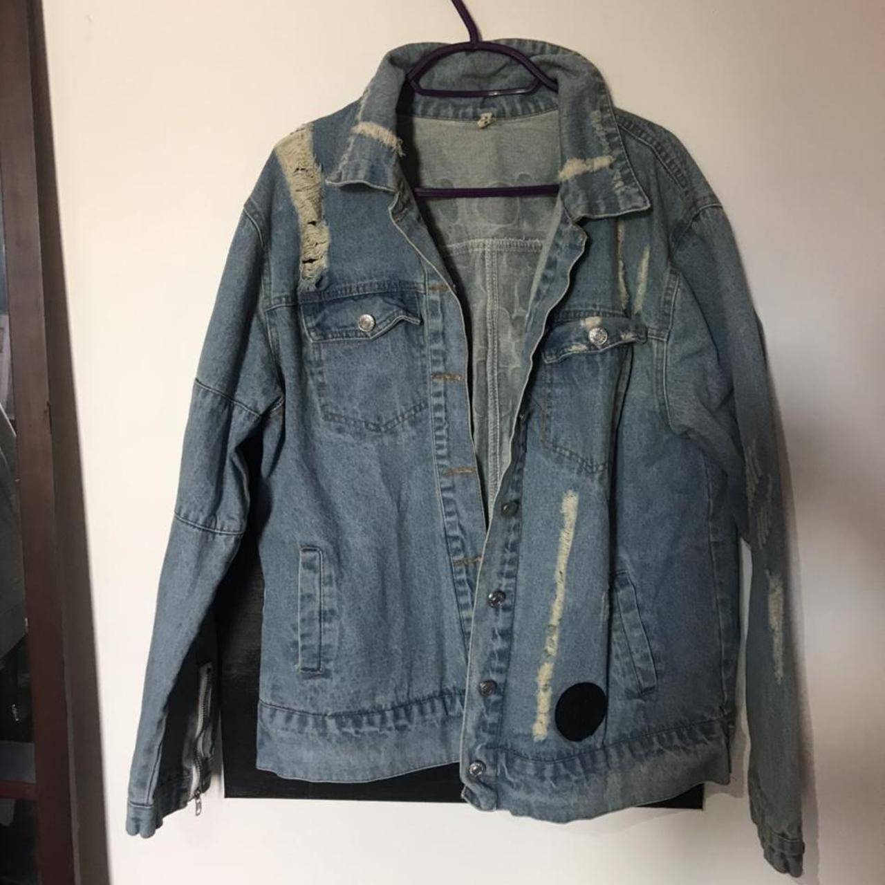 Seven official denim jacket with multiple patches on... - Depop