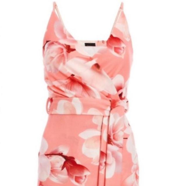 Sam faiers coral floral wrap orders midi dress