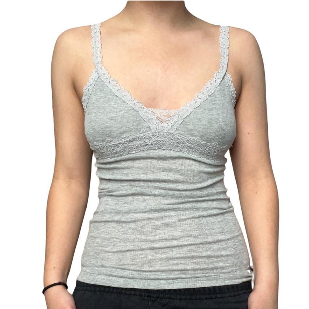 vintage grey lace cami babydoll top that’s perfect... Depop