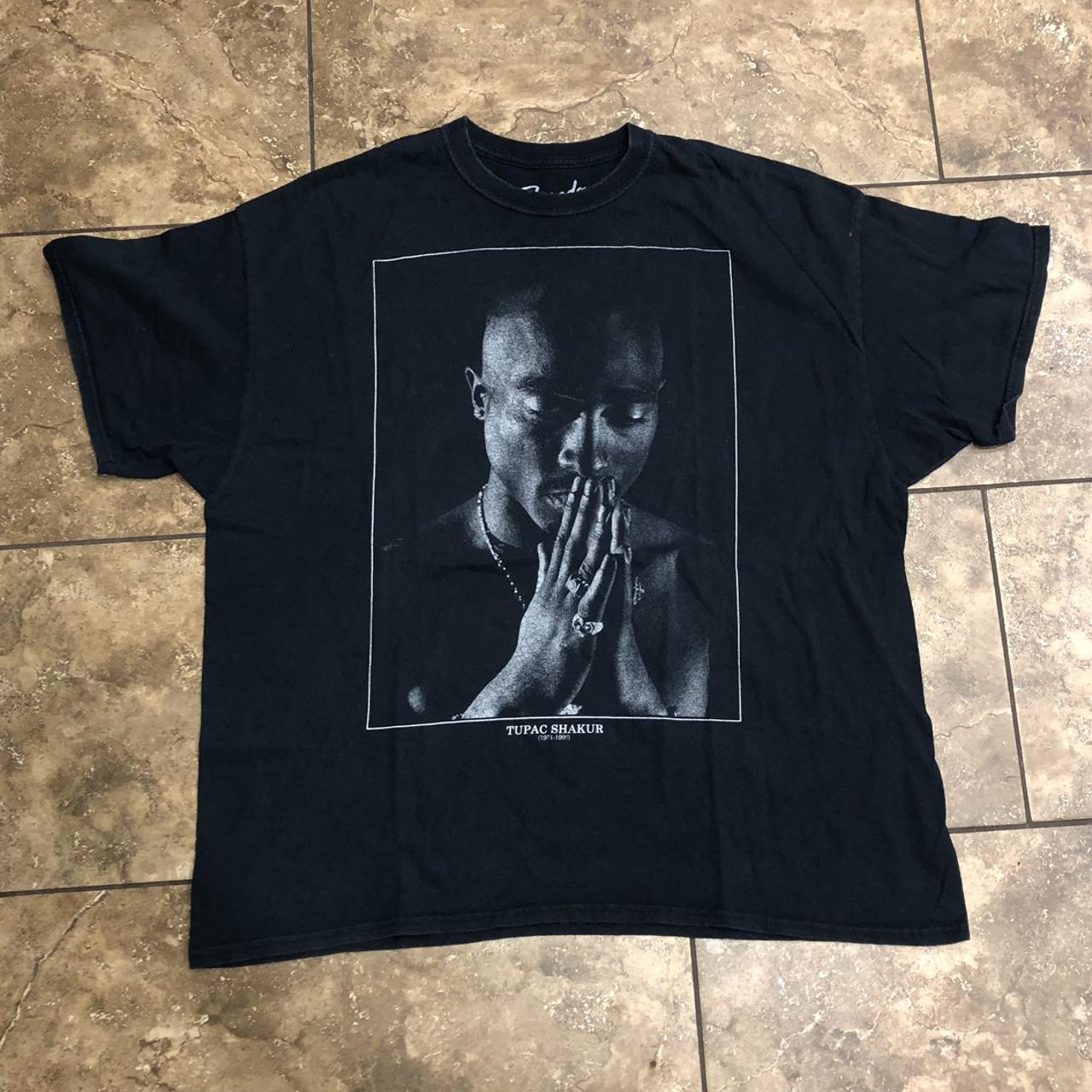 Black Full Graphic Tupac Tshirt Sz XXL Chest:... - Depop