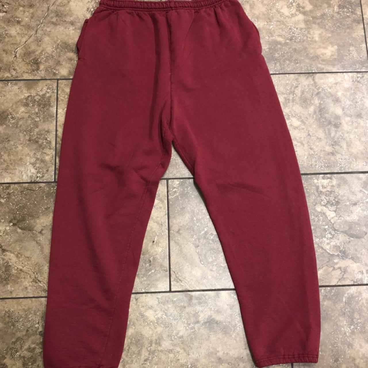 Maroon Fruit of the Loom Sweatpants Sz XL Waist:... - Depop