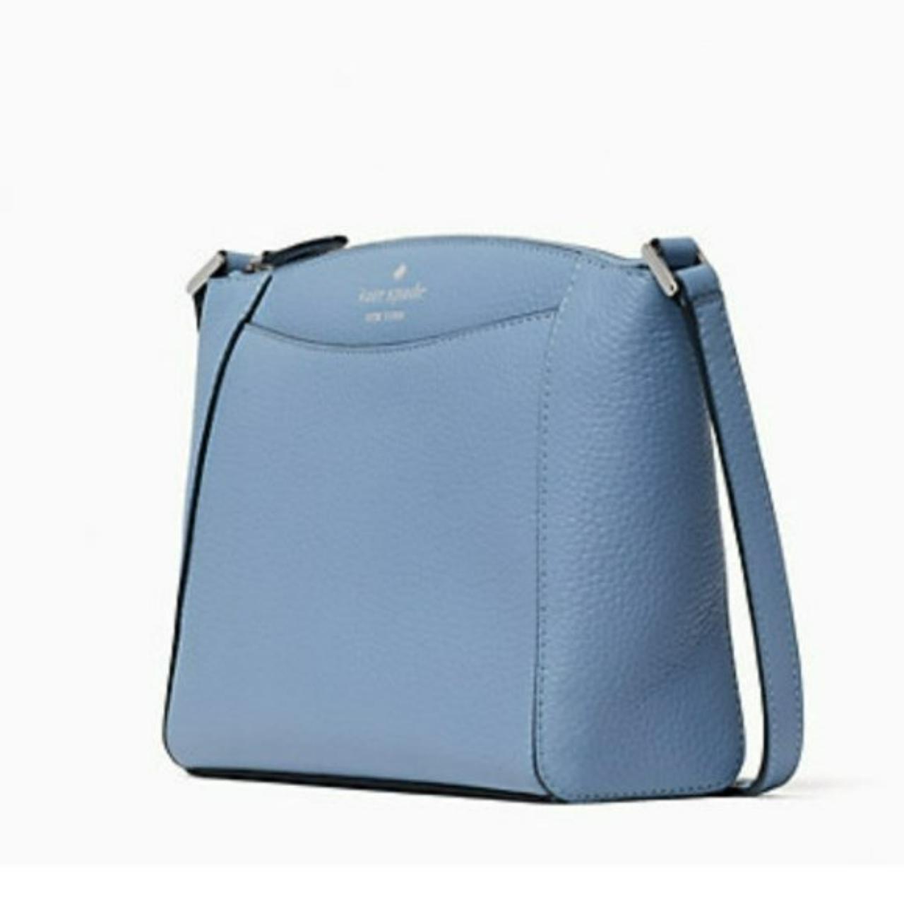 KATE SPADE MONICA LEATHER SHOULDER CROSSBODY BAG in MORNING SKY BLUE good