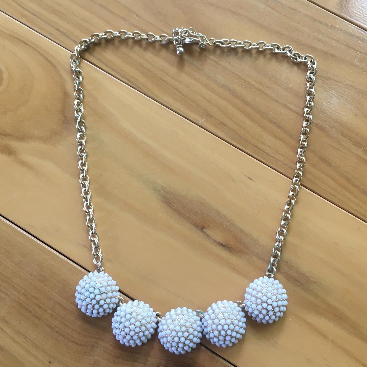 White And Gold Necklace From Francescas Depop