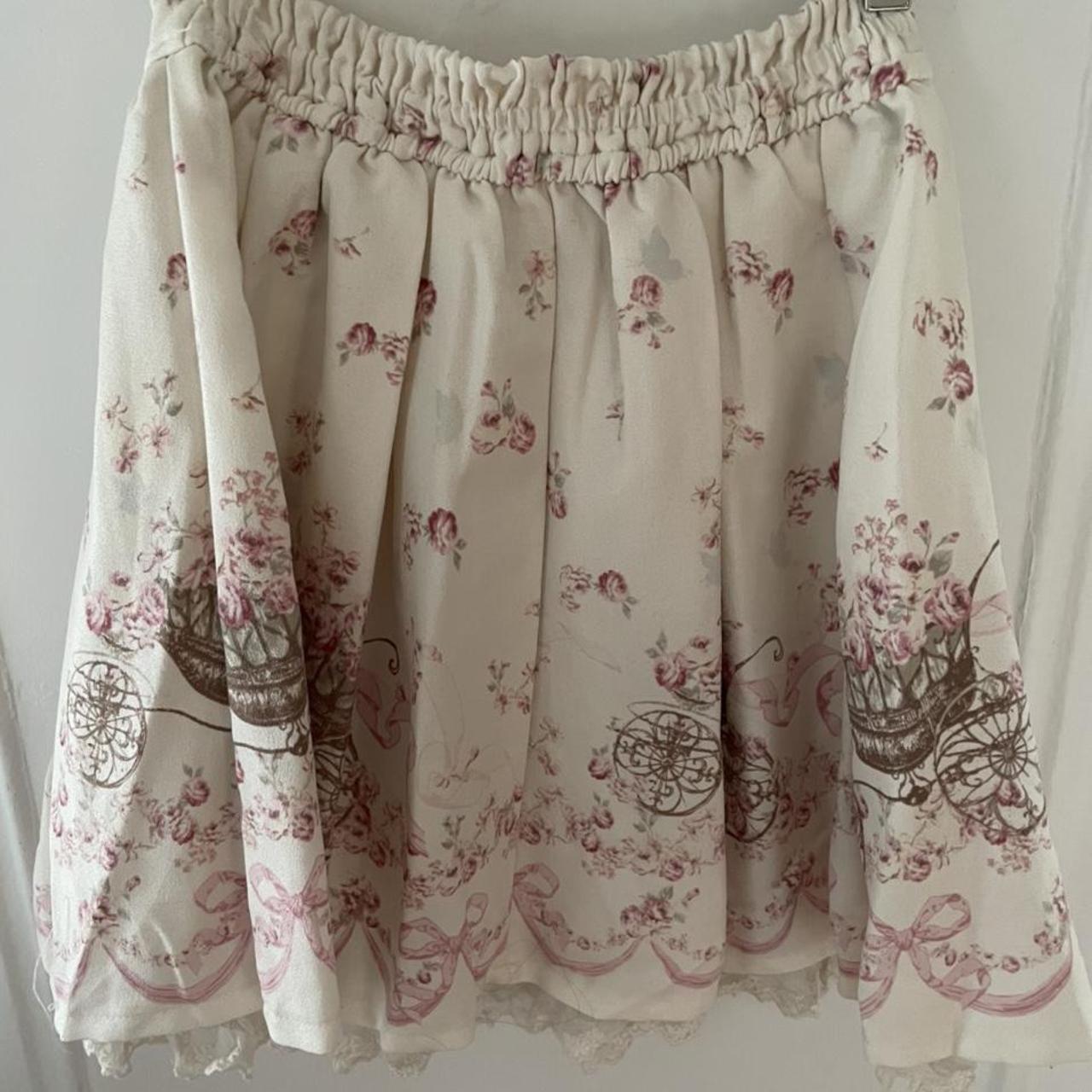 Dreamy Liz Lisa carriage pattern skirt. Worn with... - Depop