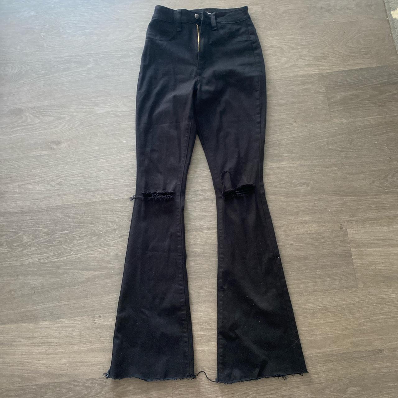 Black super stretch flare jeans from fashion nova.... - Depop