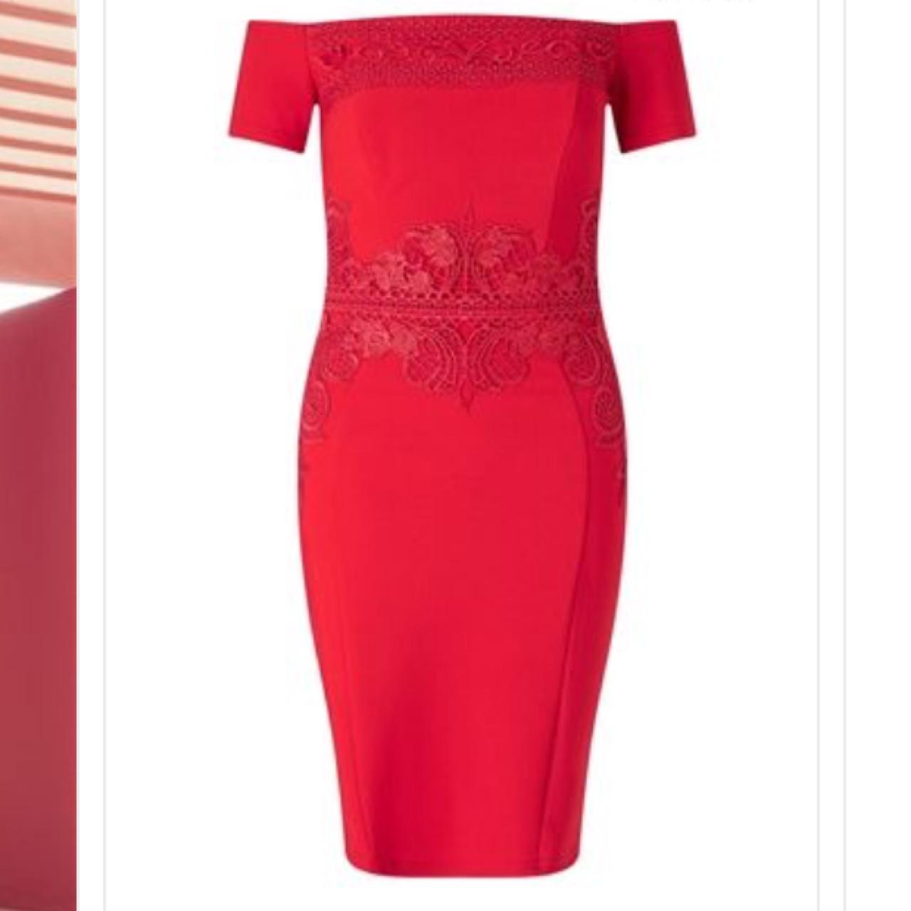 Lipsy red bardot clearance dress