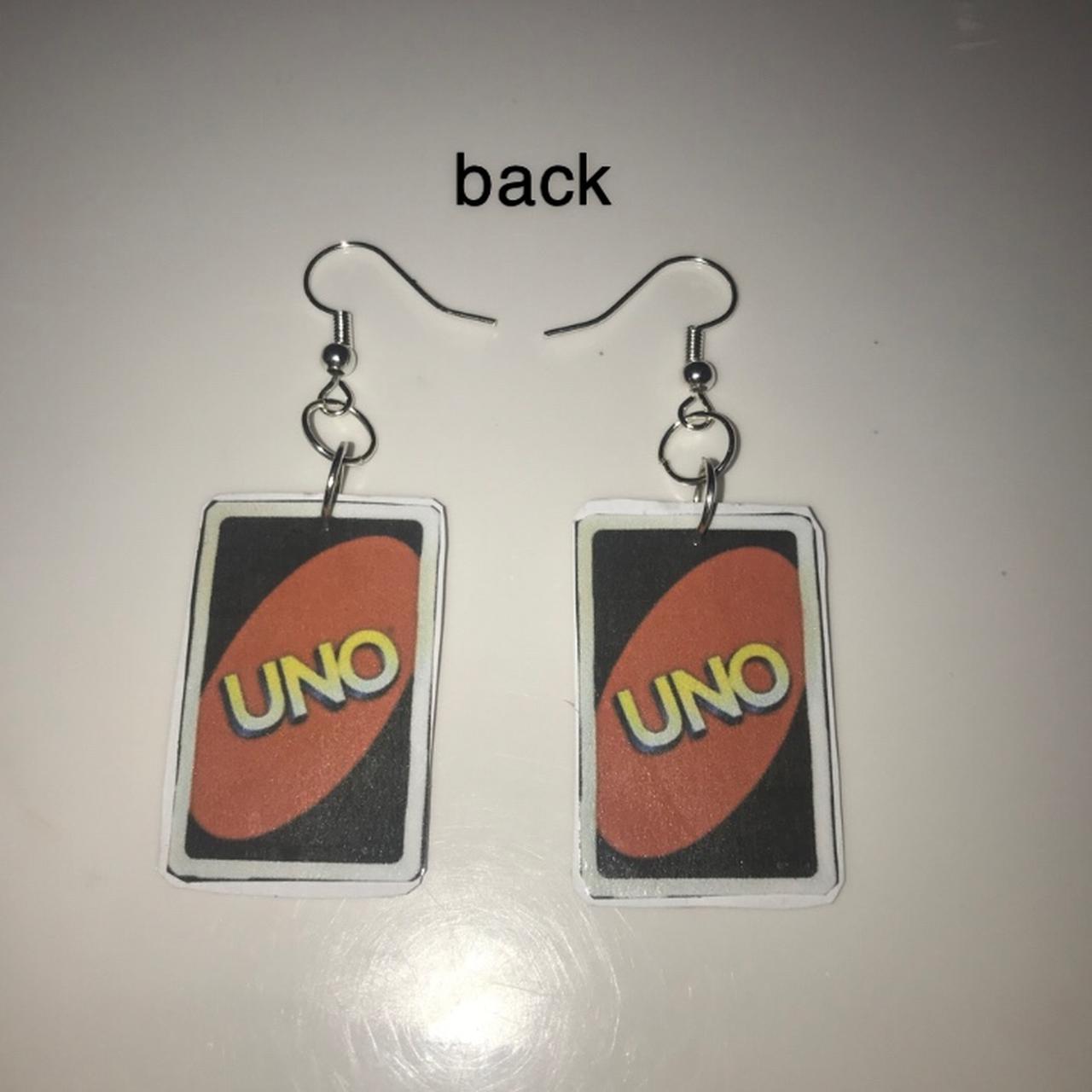 red uno reverse card earrings - Depop