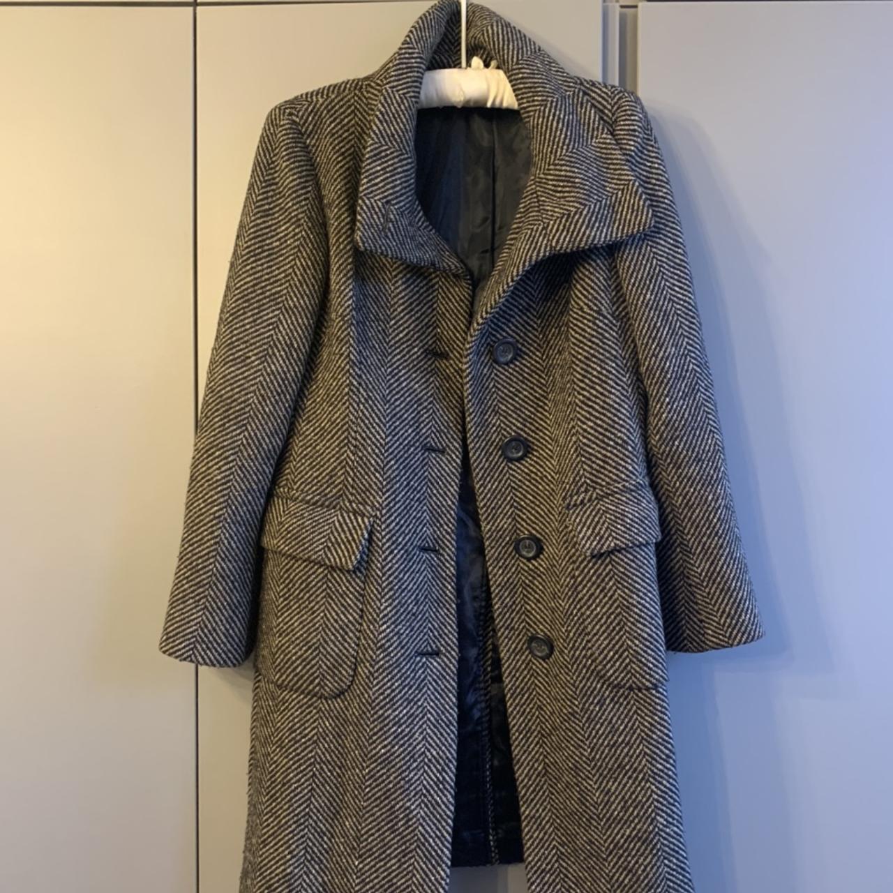 Marella - part of Max Mara - wool coat with lapels... - Depop