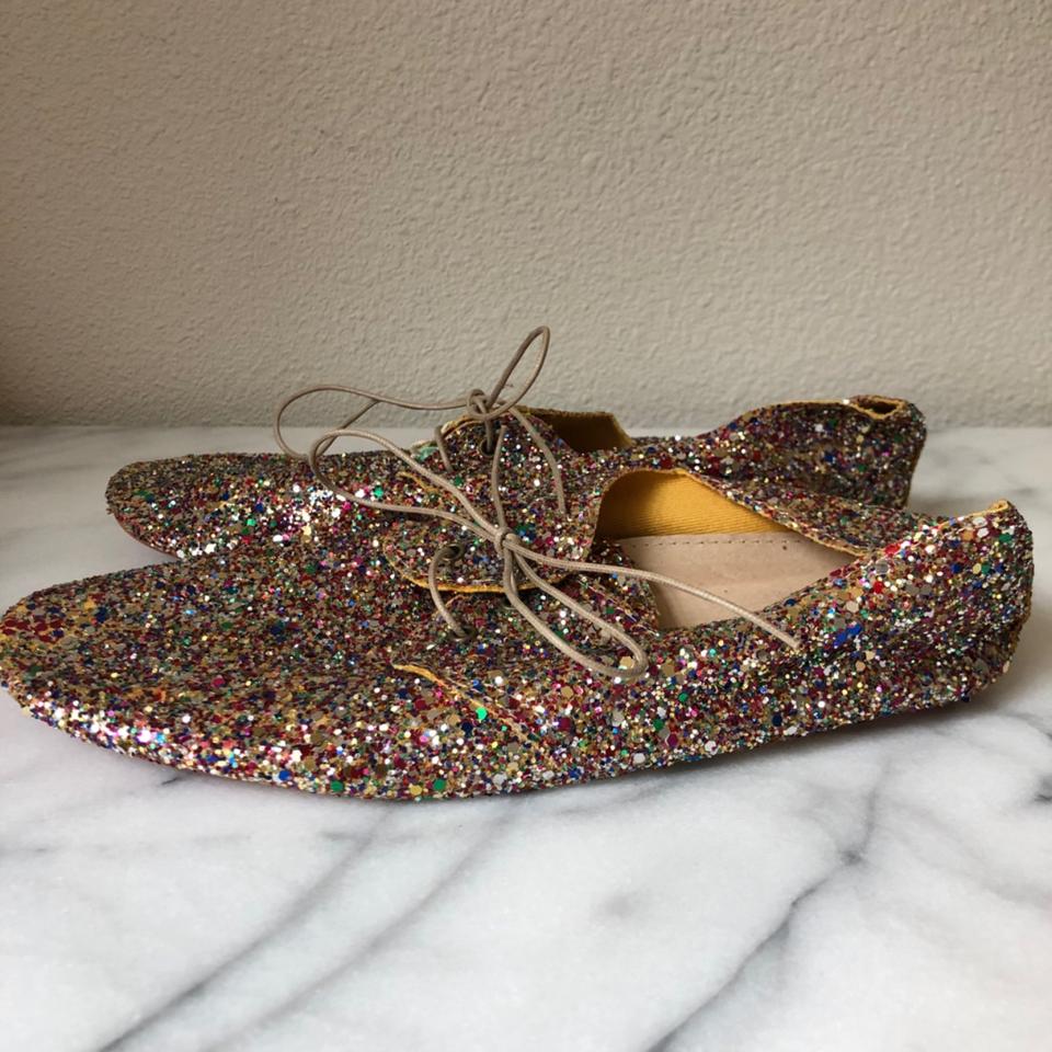 Stramme Efternavn Penelope Anniel ballet derby shoes in multi-color glitter,... - Depop
