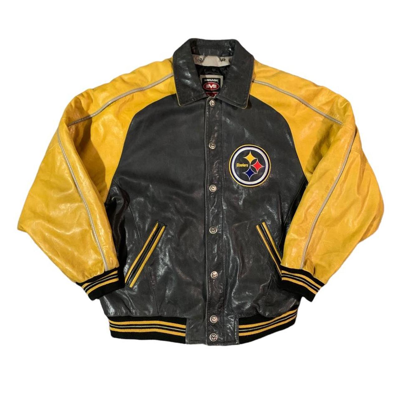 pittsburgh steelers leather jacket great condition - Depop