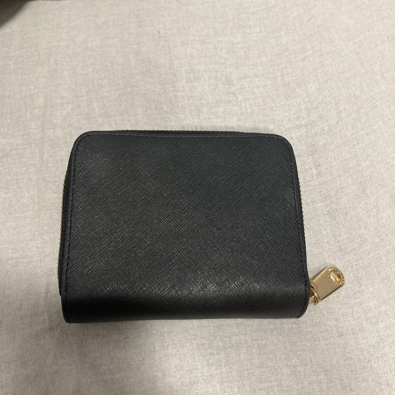 DKNY BLACK COIN PURSE/ CARD HOLDER WITH GOLD ZIP AND... - Depop