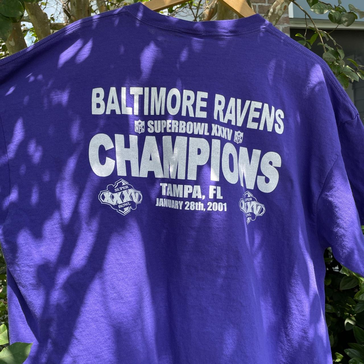 Vintage Baltimore Ravens Super Bowl Champions Shirt - Depop