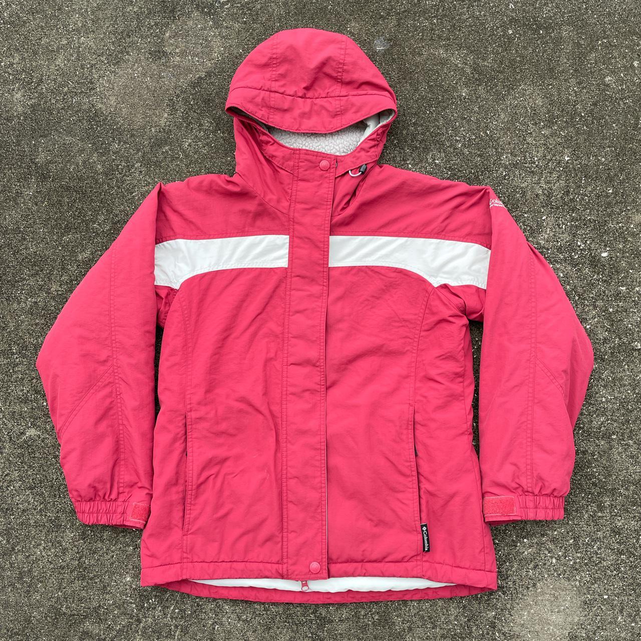 Columbia Sportswear Women's Red and White Coat | Depop