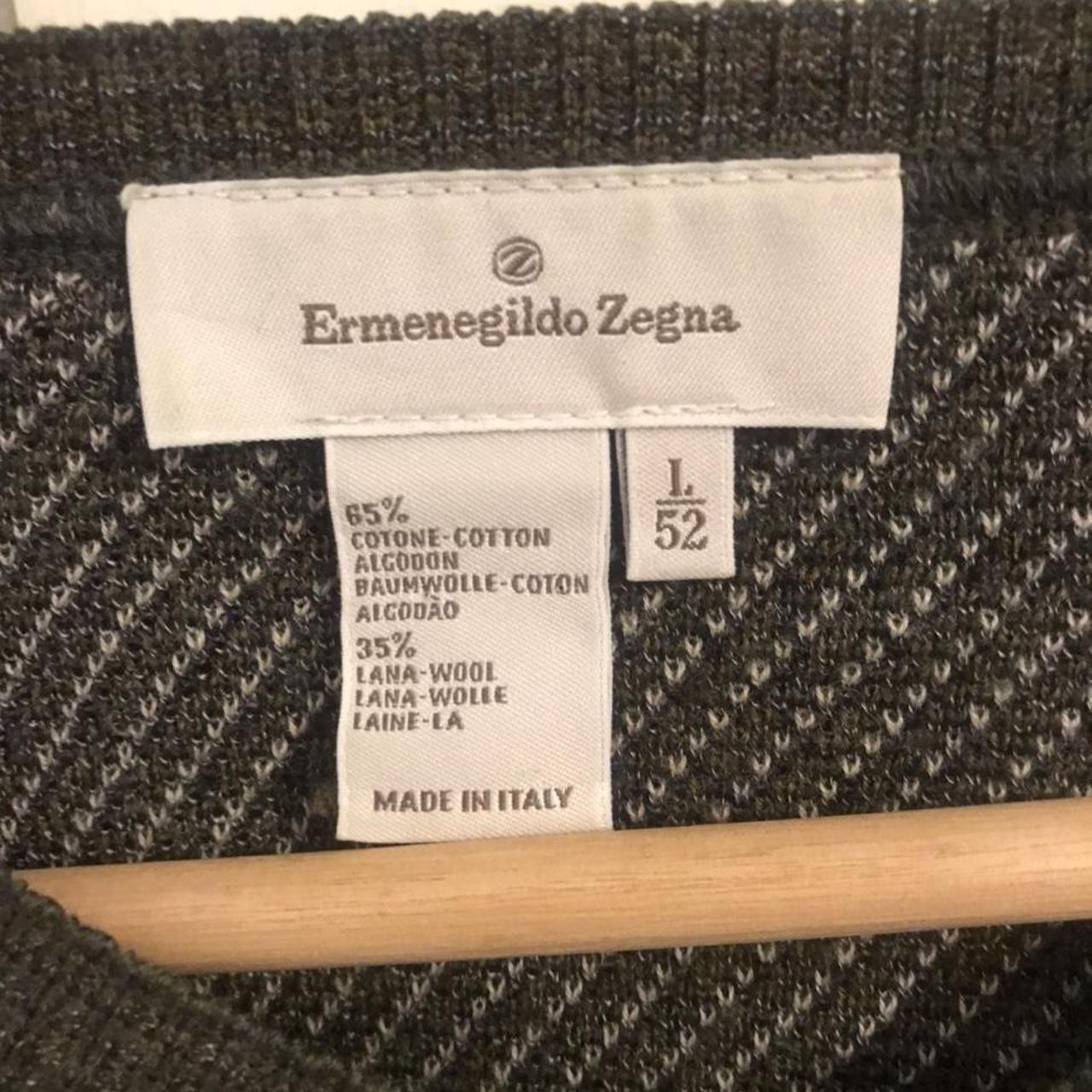 Dark Green/Grey Ermenegildo Zegna Cotton & Wool... - Depop