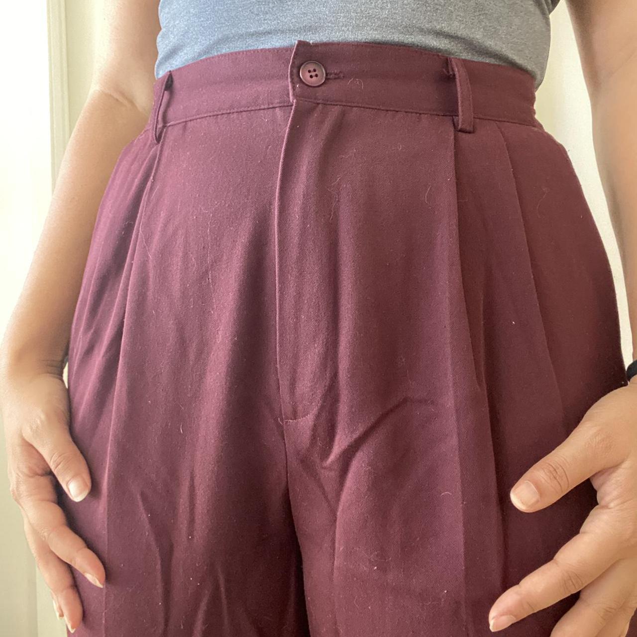 Sag Harbor Women S Purple And Burgundy Trousers Depop