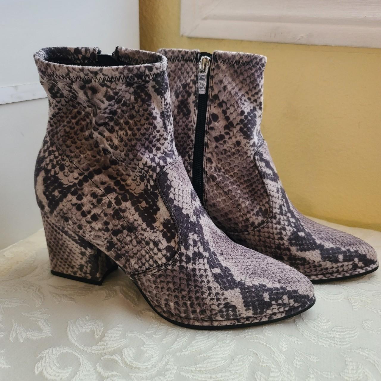 marc fisher snakeskin booties