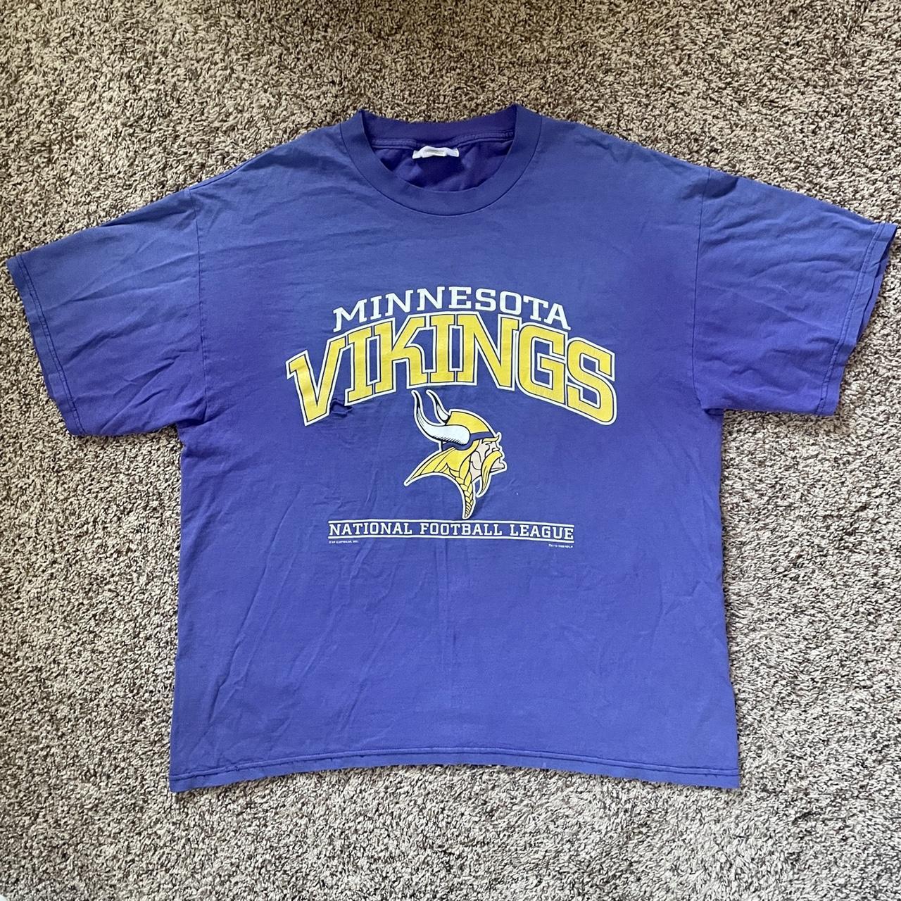 Vtg 90's Minnesota Vikings NFL Football Denim Shirt - Depop