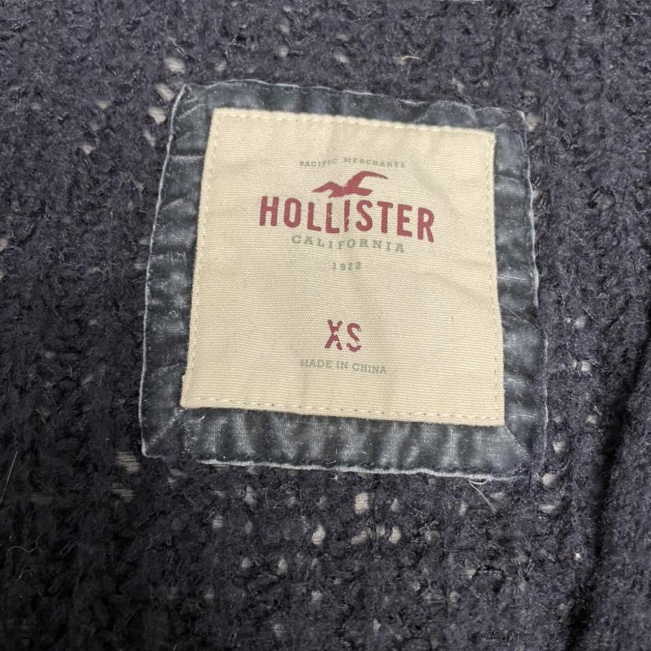 Hollister Navy Knitted Cardigan Size: XS - would... - Depop